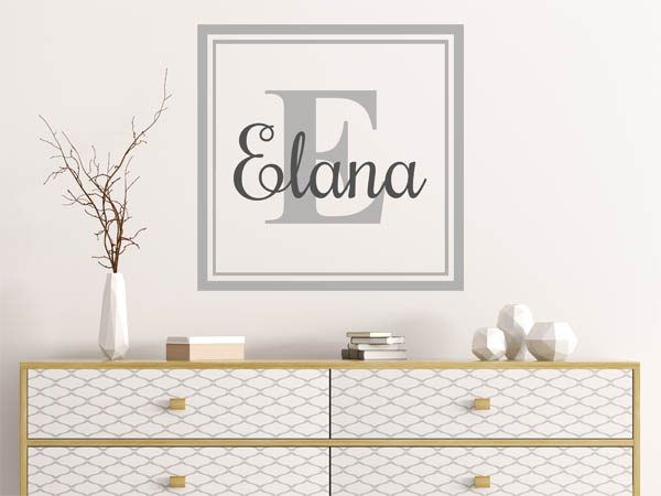 Wandtattoo Elana als eckiges Monogramm