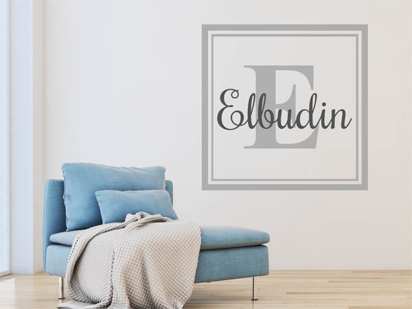Wandtattoo Elbudin als eckiges Monogramm