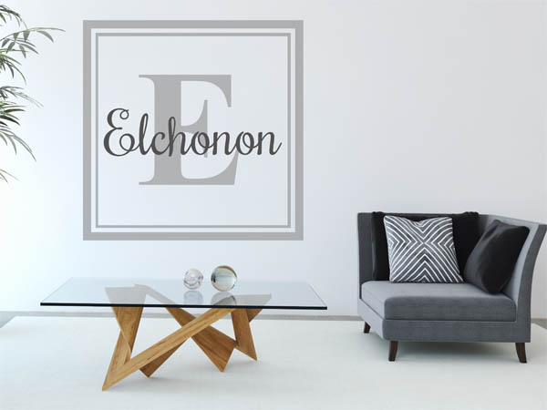 Wandtattoo Elchonon als eckiges Monogramm