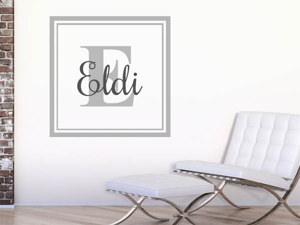 Wandtattoo Eldi als eckiges Monogramm