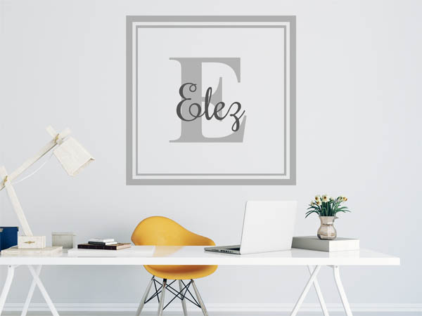 Wandtattoo Elez als eckiges Monogramm