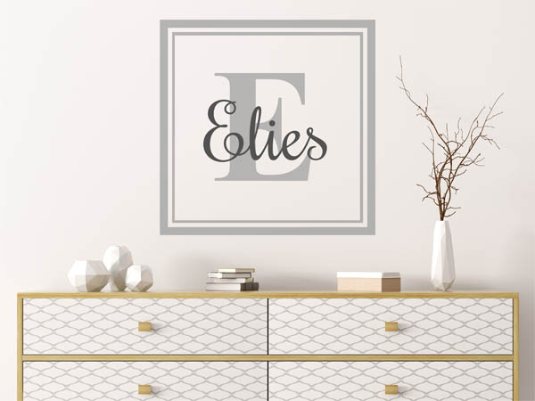 Wandtattoo Elies als eckiges Monogramm