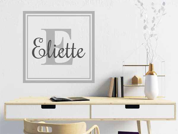Wandtattoo Eliette als eckiges Monogramm