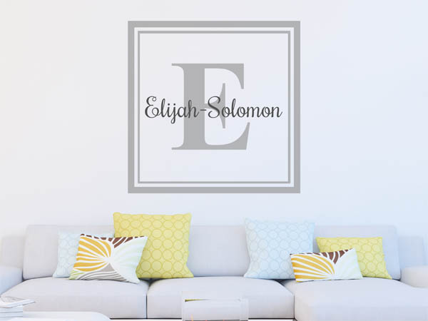 Wandtattoo Elijah-Solomon als eckiges Monogramm