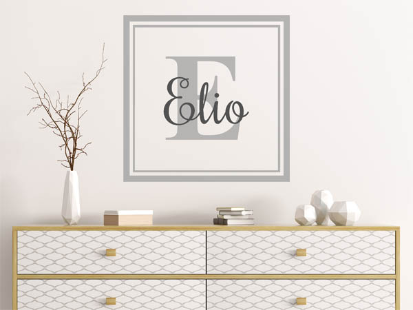 Wandtattoo Elio als eckiges Monogramm