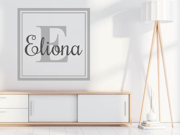 Wandtattoo Eliona als eckiges Monogramm