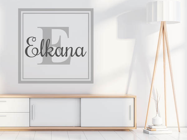 Wandtattoo Elkana als eckiges Monogramm