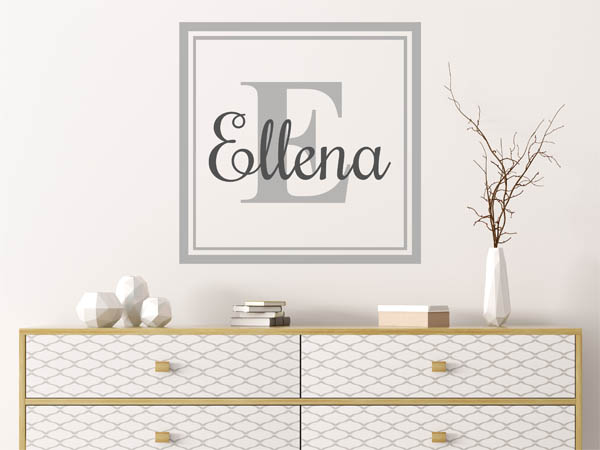 Wandtattoo Ellena als eckiges Monogramm