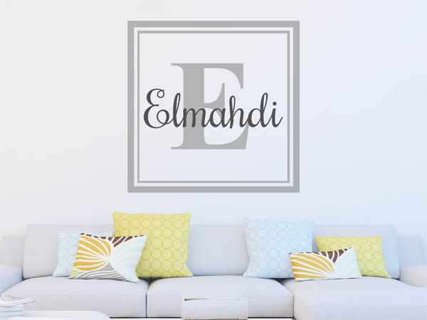 Wandtattoo Elmahdi als eckiges Monogramm