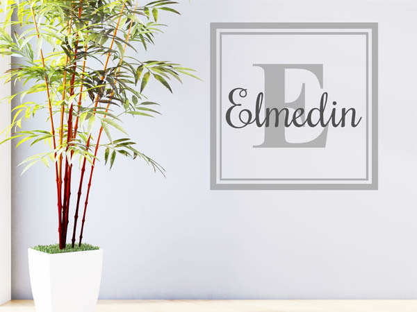 Wandtattoo Elmedin als eckiges Monogramm