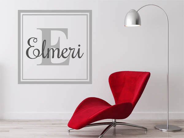 Wandtattoo Elmeri als eckiges Monogramm