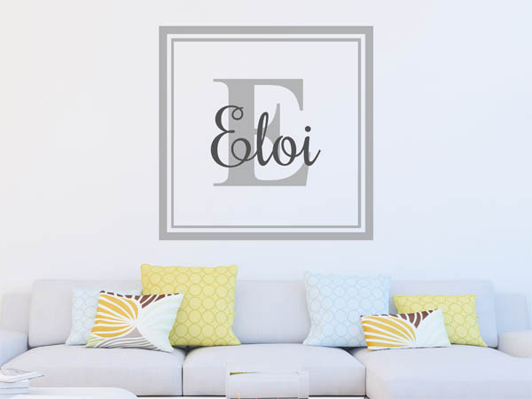 Wandtattoo Eloi als eckiges Monogramm