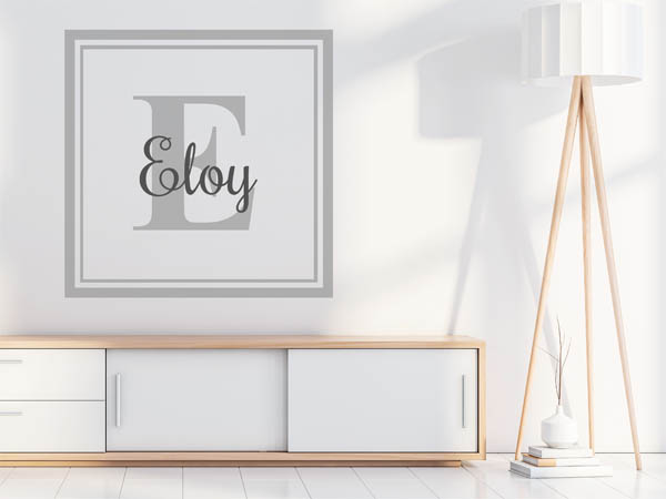 Wandtattoo Eloy als eckiges Monogramm