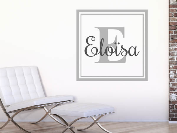 Wandtattoo Eloïsa als eckiges Monogramm