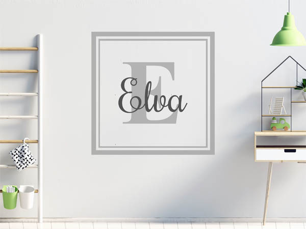 Wandtattoo Elva als eckiges Monogramm