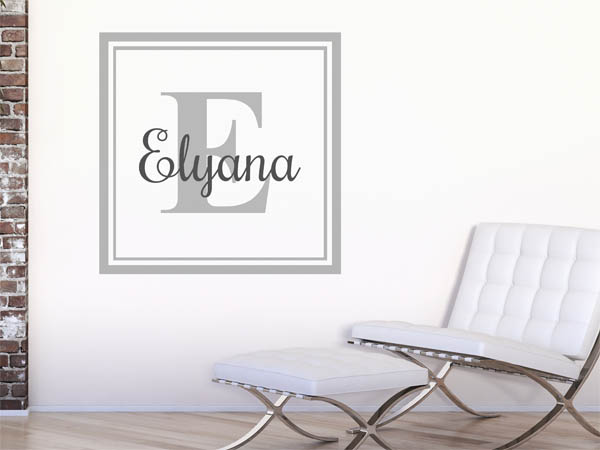 Wandtattoo Elyana als eckiges Monogramm