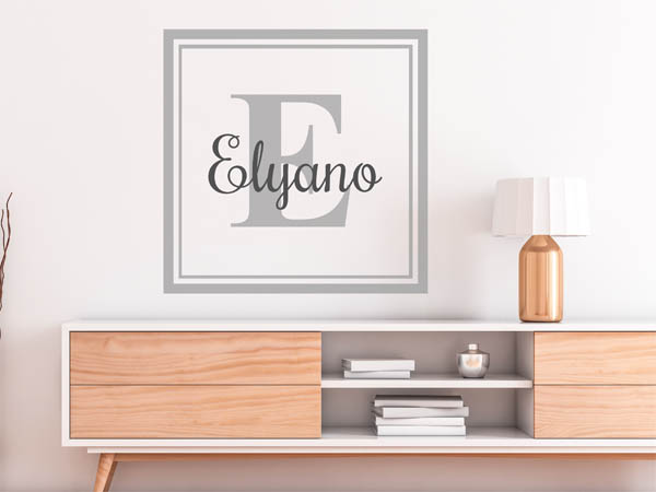 Wandtattoo Elyano als eckiges Monogramm