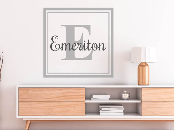 Wandtattoo Emeriton als eckiges Monogramm