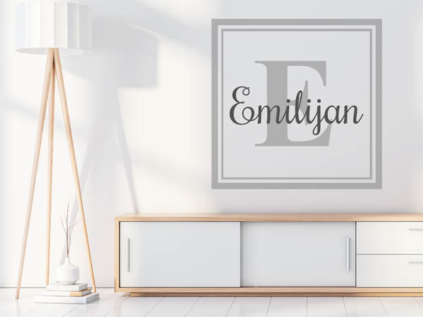 Wandtattoo Emilijan als eckiges Monogramm