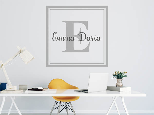 Wandtattoo Emma-Daria als eckiges Monogramm