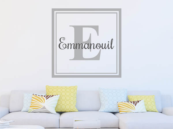 Wandtattoo Emmanouil als eckiges Monogramm
