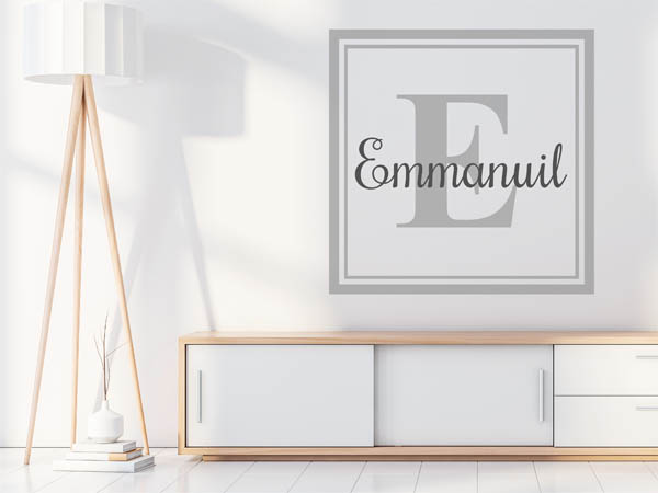 Wandtattoo Emmanuil als eckiges Monogramm