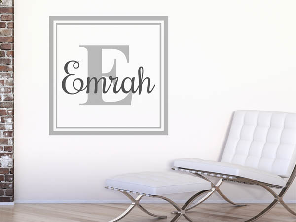 Wandtattoo Emrah als eckiges Monogramm