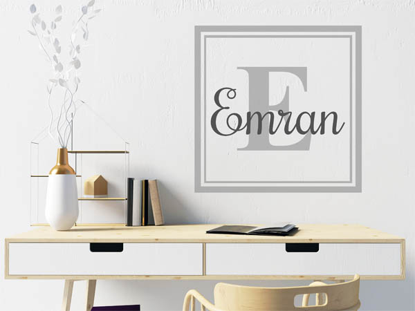 Wandtattoo Emran als eckiges Monogramm