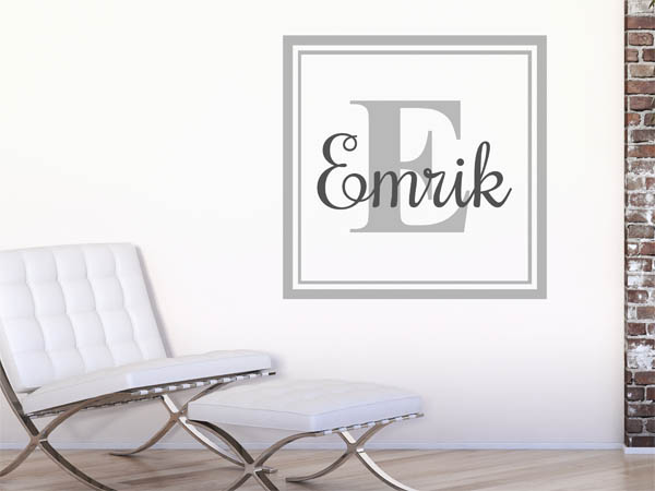 Wandtattoo Emrik als eckiges Monogramm