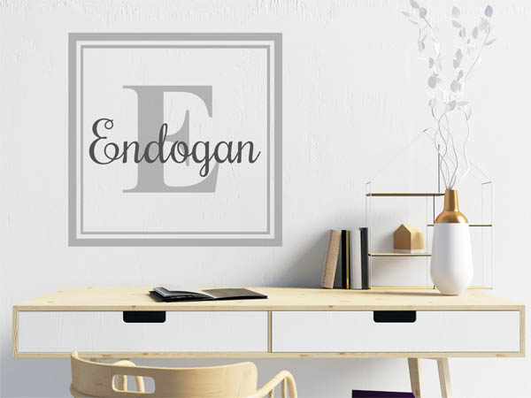 Wandtattoo Endogan als eckiges Monogramm