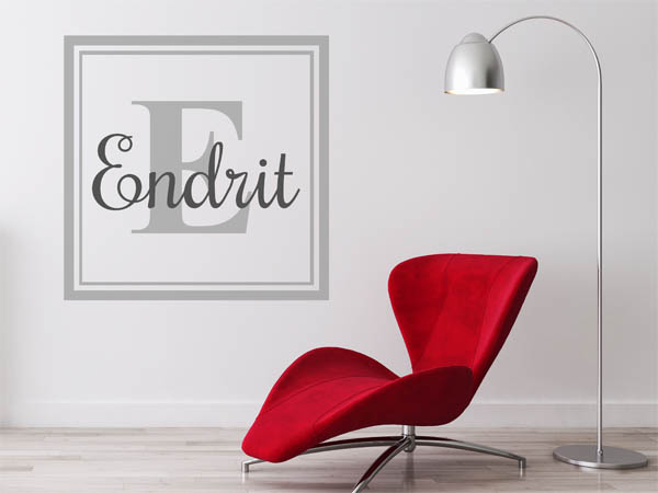 Wandtattoo Endrit als eckiges Monogramm