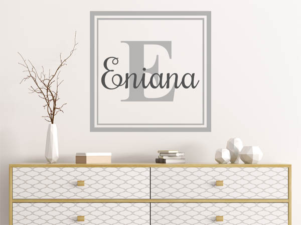 Wandtattoo Eniana als eckiges Monogramm