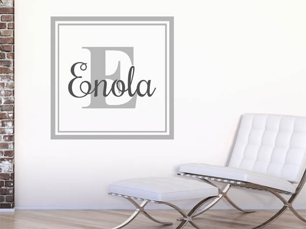 Wandtattoo Enola als eckiges Monogramm