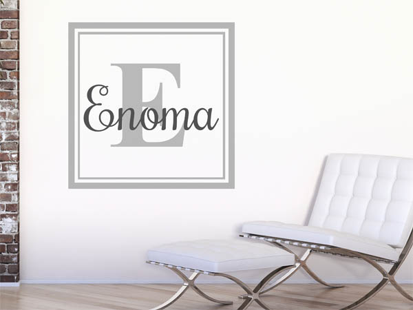 Wandtattoo Enoma als eckiges Monogramm