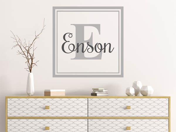 Wandtattoo Enson als eckiges Monogramm