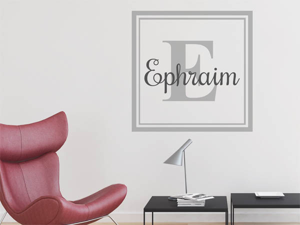 Wandtattoo Ephraim als eckiges Monogramm
