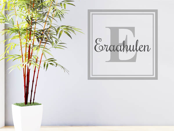 Wandtattoo Eraahulen als eckiges Monogramm