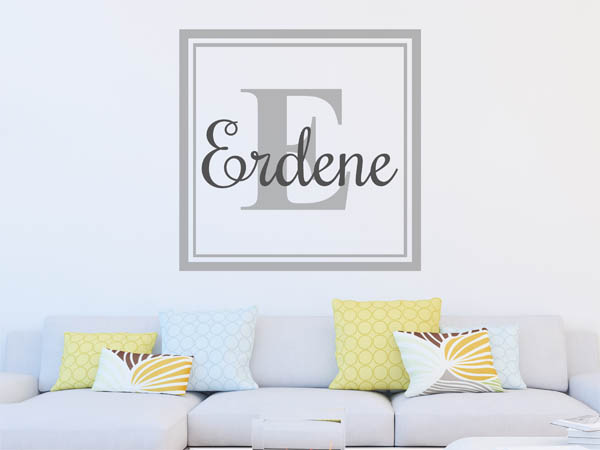 Wandtattoo Erdene als eckiges Monogramm