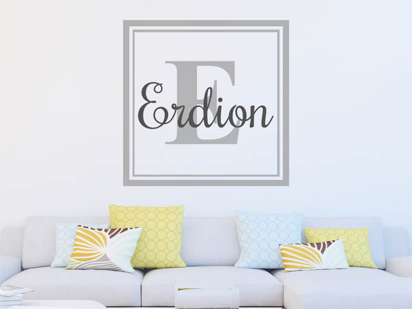 Wandtattoo Erdion als eckiges Monogramm