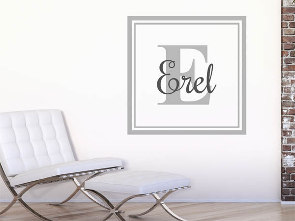 Wandtattoo Erel als eckiges Monogramm