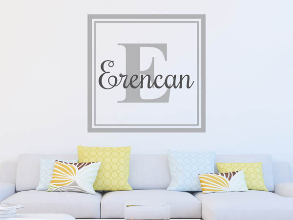Wandtattoo Erencan als eckiges Monogramm