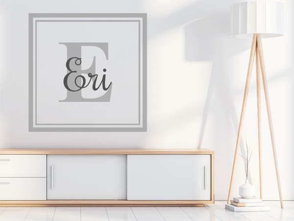 Wandtattoo Eri als eckiges Monogramm