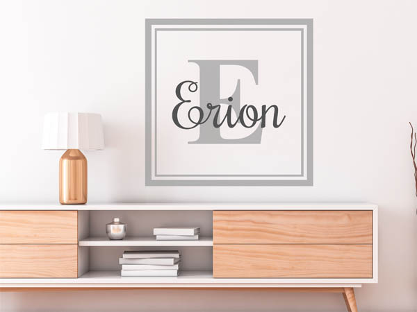 Wandtattoo Erion als eckiges Monogramm