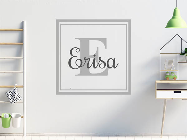 Wandtattoo Erisa als eckiges Monogramm