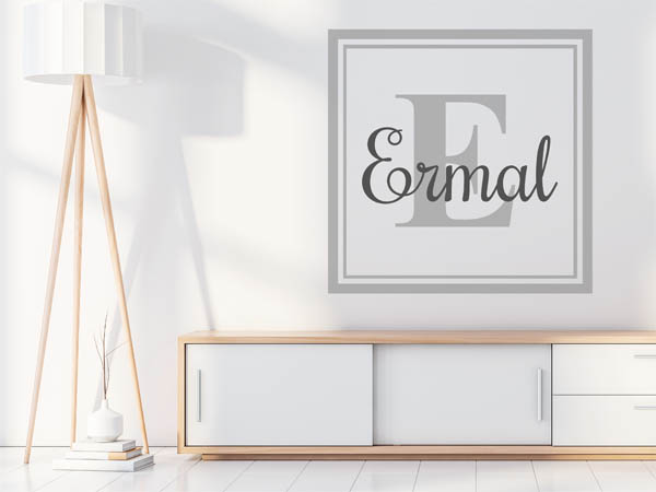 Wandtattoo Ermal als eckiges Monogramm
