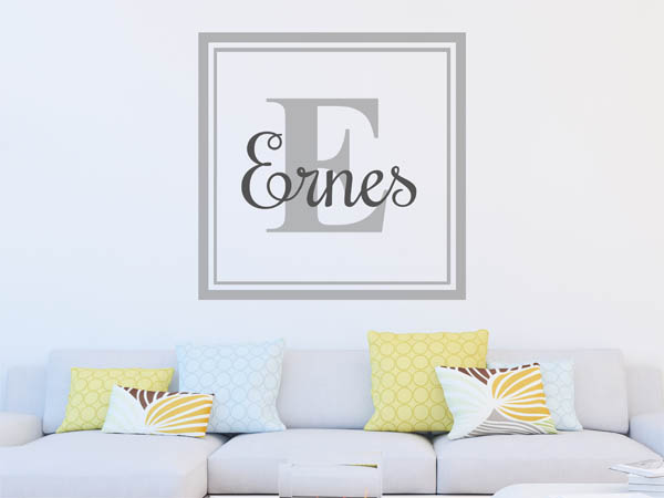 Wandtattoo Ernes als eckiges Monogramm