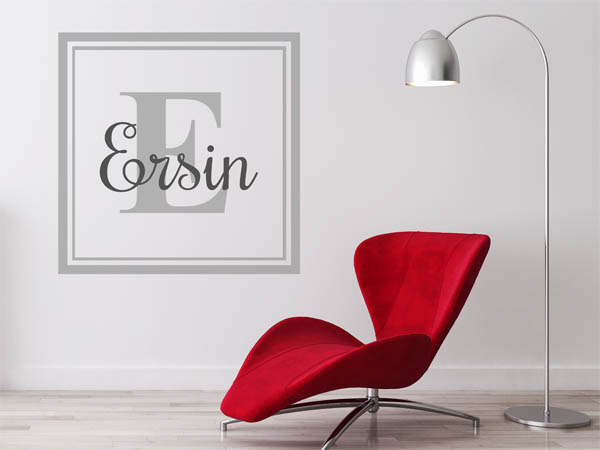 Wandtattoo Ersin als eckiges Monogramm