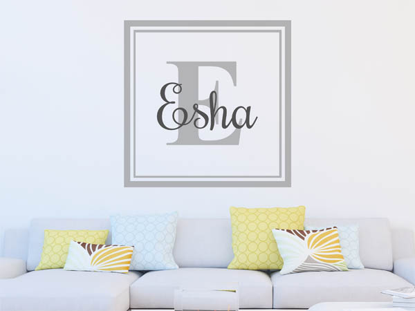 Wandtattoo Esha als eckiges Monogramm