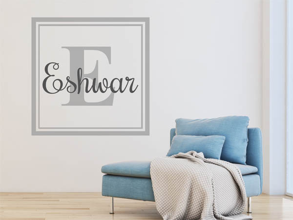 Wandtattoo Eshwar als eckiges Monogramm