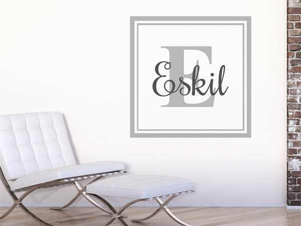 Wandtattoo Eskil als eckiges Monogramm